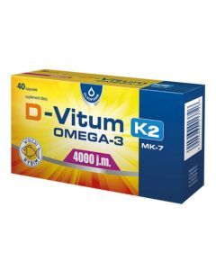 D-Vitum 4000 j.m. K2 MK-7 OMEGA-3, kaps.miękkie, 40 szt