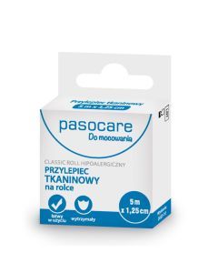 Pasocare, przylepiec tkaninowy, 5 m x 1,25 cm, 1 szt. (rolka)