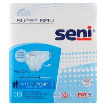 Super Seni, pieluchomajtki dla dorosłych, rozmiar XL, 10 szt.