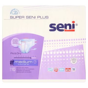 Super Seni Plus, pieluchomajtki dla dorosłych, rozmiar M, 10 szt.