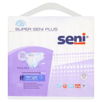 Super Seni Plus, pieluchomajtki dla dorosłych, large, 10 szt.