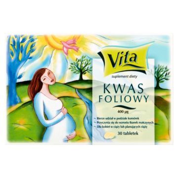 Kwas foliowy, tabletki, 0,4 mg, 30 szt.