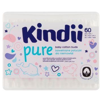 Kindii Pure, patyczki dla niemowląt, 60 szt.