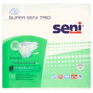 Seni Super Trio, pieluchomajtki dla dorosłych, rozmiar M, 10 szt.
