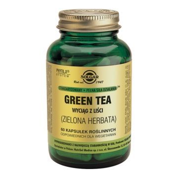 Solgar Green Tea Zielona Herbata, kaps.,wyc.z lisci, 60 szt