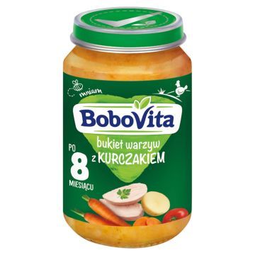 BoboVita, bukiet warzyw z kurczakiem, 8 m+, 190 g