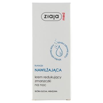 Ziaja Med Kuracja Nawilżająca, krem redukujący zmarszczki na noc, 50 ml
