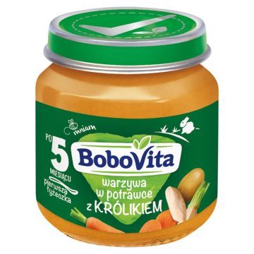 BoboVita, obiadek,warzywa w potrawce z krolik,po 5 m-cu,125g