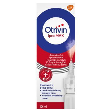 Otrivin Ipra MAX, 0,5 mg+0,6 mg/ml, aerozol do nosa, 10 ml