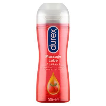 Durex Play 2w1 Massage Lube, stymulujący żel intymny i do masażu z pobudzającą guaraną, 200 ml