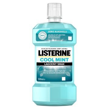 Listerine Cool Mint, płyn do płukania jamy ustnej, łagodny smak mięty, 500 ml