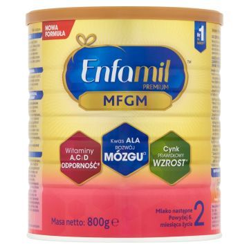 Enfamil Premium MFGM 2, mleko modyfikowane, następne, w proszku, od 6 mies., 800 g