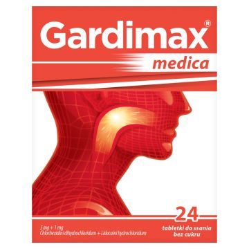 Gardimax medica, 5 mg + 1 mg, tabletki do ssania, 24 szt.
