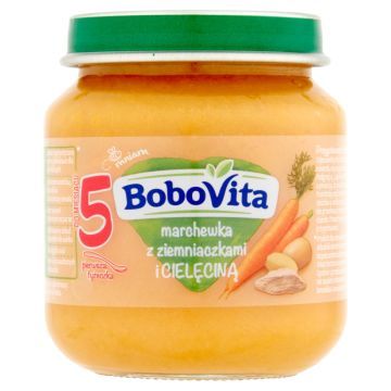 BoboVita, obiadek,marchewka z ziemniaczk.i cielec.,po5m,125g