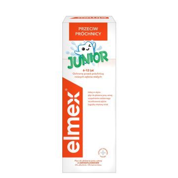 Elmex Junior, płyn do płukania jamy ustnej z aminofluorkiem, dla dzieci w wieku 6-12 lat, 400 ml