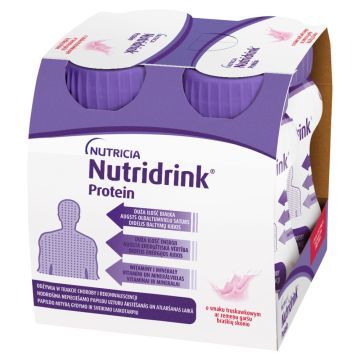 Nutridrink Protein, płyn o smaku truskawkowym, 4 x 125 ml