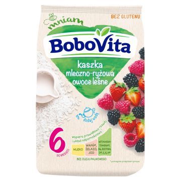 BoboVita, kaszka mleczno-ryżowa, owoce leśne, 6 m+, 230 g