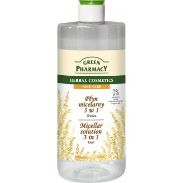 Green Pharm.,plyn,micelarny,3w1, Owies, 500 ml