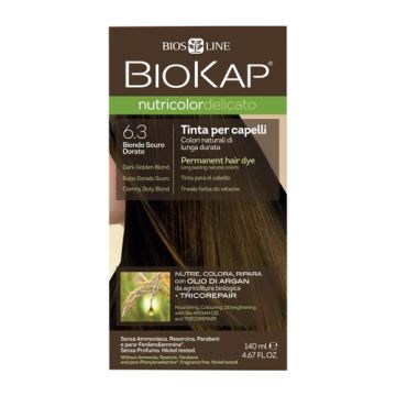 Biokap Nutricolor Delic, farba,d/wl,6.3,ciem.zl.blond,140ml