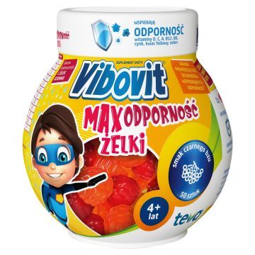Vibovit Max Odporność, żelki, smak czarnego bzu, 50 szt.