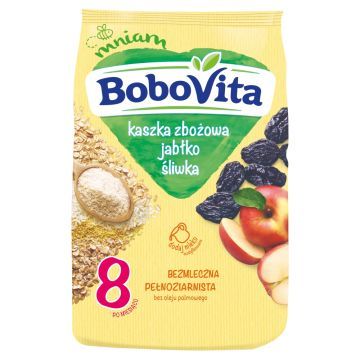 BoboVita, kaszka zbożowa, jabłko i śliwka, 8m+, 180 g
