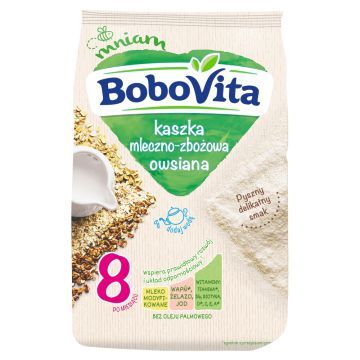 BoboVita, kaszka mleczno-zbożowa, owsiana, 8 m+, 230 g