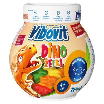 Vibovit Dino, żelki o smaku owocowym, 50 szt.