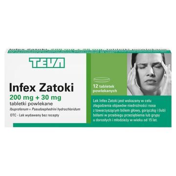 Infex Zatoki, 200 mg+30 mg, tabl.powl., 12 szt