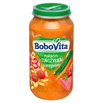BoboVita, obiadek makaron z tuńczykiem i warzywami, 12m+, 250 g