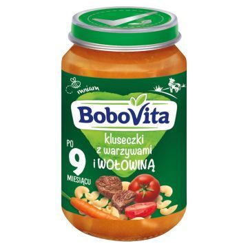 BoboVita, obiadek,kluseczki z warzyw.i wolowina,po9m-cu,190g