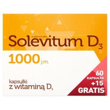 Solevitum D3 1000, kaps., 75 szt (60szt+15szt)