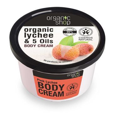 Organic Shop, krem,do ciala,rozowe liczi, 250 ml