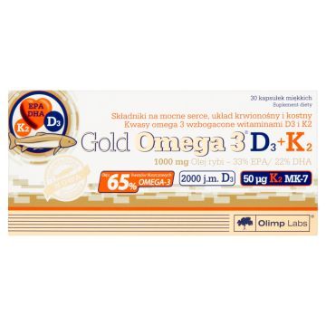 Olimp Gold Omega 3 D3 + K2, kapsułki, 30 szt.