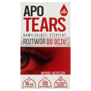 ApoTears, jałowy, nawilżający roztwór do oczu, 0,4%, 10 ml
