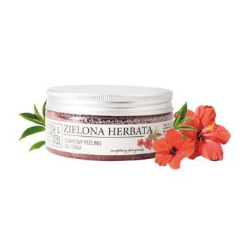 Fresh&Natural, peeling, cukrowy, zielona herbata, 250 g