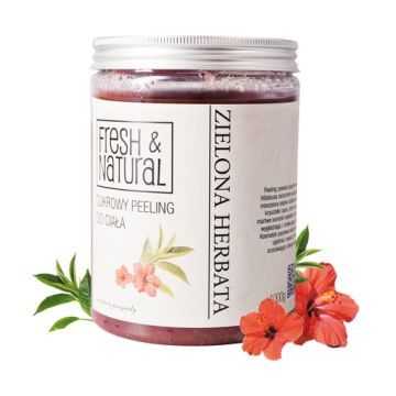 Fresh&Natural, peeling, cukrowy, zielona herbata,1000 g