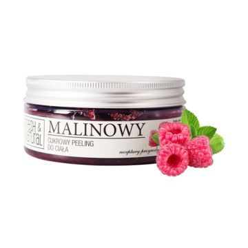 Fresh&Natural, peeling, cukrowy, malinowy, 250 g