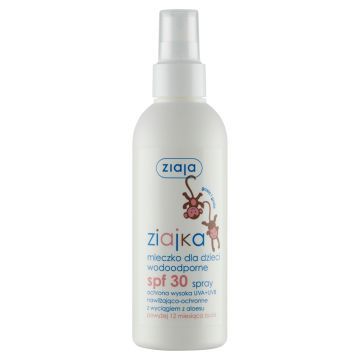 Ziajka, wodoodporne mleczko dla dzieci powyżej 12. miesiąca życia SPF 30, spray, 170 ml