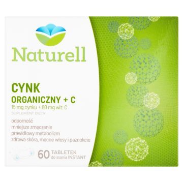 Naturell Cynk Organiczny + C, tabletki, 60 szt.