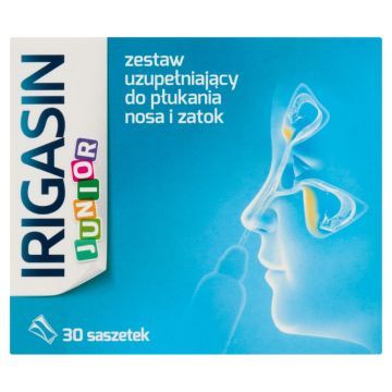 Irigasin Junior, zestaw uzupełniający do płukania nosa i zatok, 30 saszetek