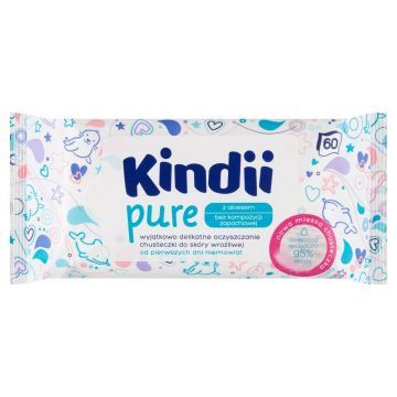 Chusteczki Kindii Pure, dla dzieci, 60 szt