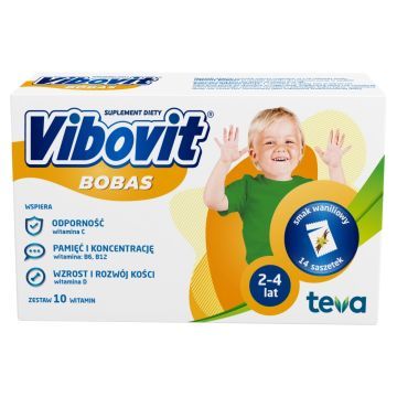 Vibovit Bobas, proszek o smaku waniliowym, 14 sasz.