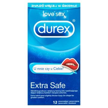 Durex Extra Safe, prezer, U mnie czy u Ciebie?, 12 szt