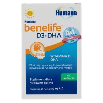 Humana benelife D3+DHA, plyn, 15 ml