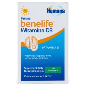 Humana benelife Witamina D3, plyn, 5 ml