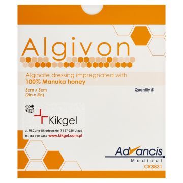 Algivon,opatr,alginian,100%miod.Manuka, 5x5cm,5szt