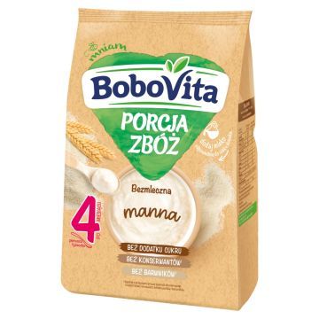 BoboVita Porcja Zbóż, kaszka bezmleczna, manna, 4 m+, 170 g