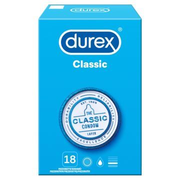 Durex Classic, prezer, nawilzane,18 szt