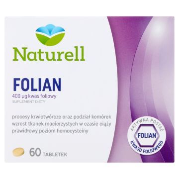 Naturell Folian, 400 µg kwasu foliowego, tabletki, 60 szt.