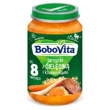 BoboVita, jarzynki z cielecina i kluseczkami, po 8m-cu, 190g